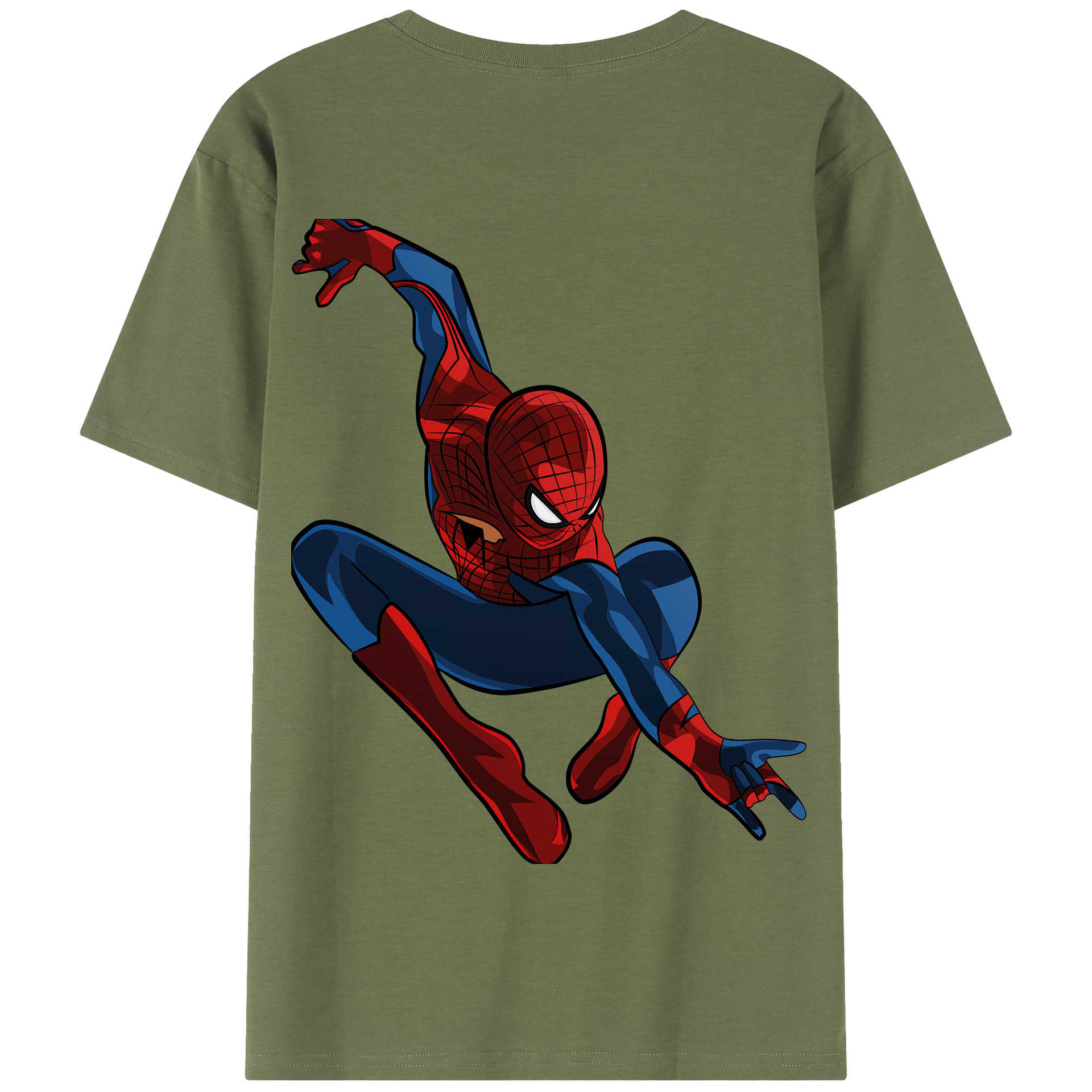 （画像用） Spider Man スパイダーマン 綿100％半袖Tシャツ（背面プリント）